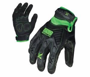 GLOVE; UTILITY IMPACT BLK/GREEN SM THROUGH 2X